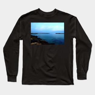 Deep blue Adriatic sea with a coast full of massive rocks Long Sleeve T-Shirt